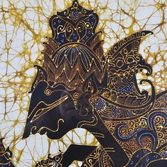 Large Original Signed Batik Painting 37.5×30.5 Framed Art – Rama & Shinta