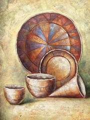 Original Oil Painting – Native American Pottery