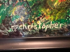 Original Artist Signed Landscape Oil Painting American Birch Trees M Christopher
