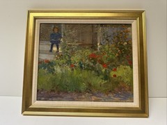 Antique Impressionist Painting Floral Garden Impressionism Rosenmeyer New York