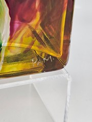 Original Painting and Hand Painted Glass Vase Set Calla Lily Signed Art