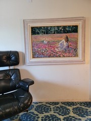 NO SHIPPING*Stunning 3×4 feet impressionistic oil on canvas painting SIGNATURE ?