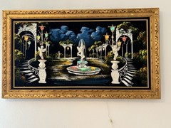 Midcentury Light up Velvet Vintage painting Mid 60-70s named “Stop To Heaven”