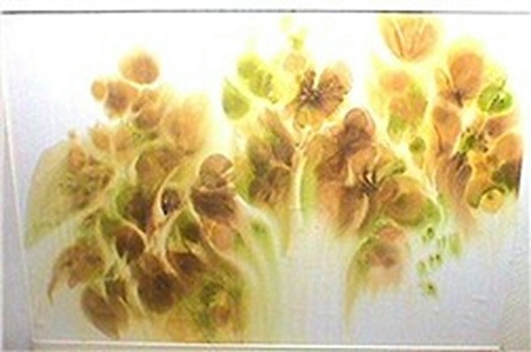 Watercolor Flowers by Dunkle 29 1/2 inches long x 21 inches wide