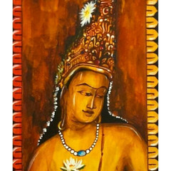 Traditional Original Sri Lanka Historical Men Murals Longer Art Banner Paint NEW
