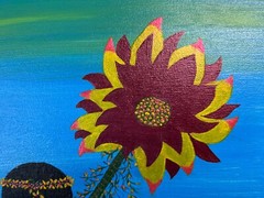 Floral Farewell “ A Womens Garden of Dreams“ 24x20x3/4 in. Hand painted canvas