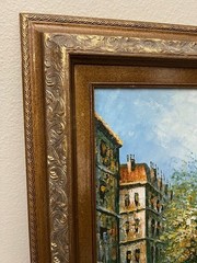 Caroline Burnett 1877-1950 Paris Street Scene Oil Painting Framed Signed 16/12