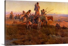 Canvas Wrap Giclee Art In the Wake of the Buffalo Hunt Charles Russell 16×24