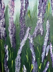 Lavender Field,landscape,flowers, 16/20 Acrylic Painting On Canvas