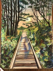 Kristi Cavett Jones Original Oil Pastels Central Oregon Coast Painting 19 X 25