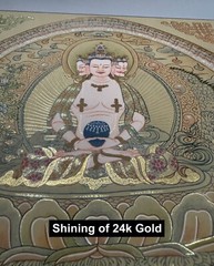 Silk Brocade Mouted Vairocana Mantra MandalaThangka, Vairocana Prayer Mandala