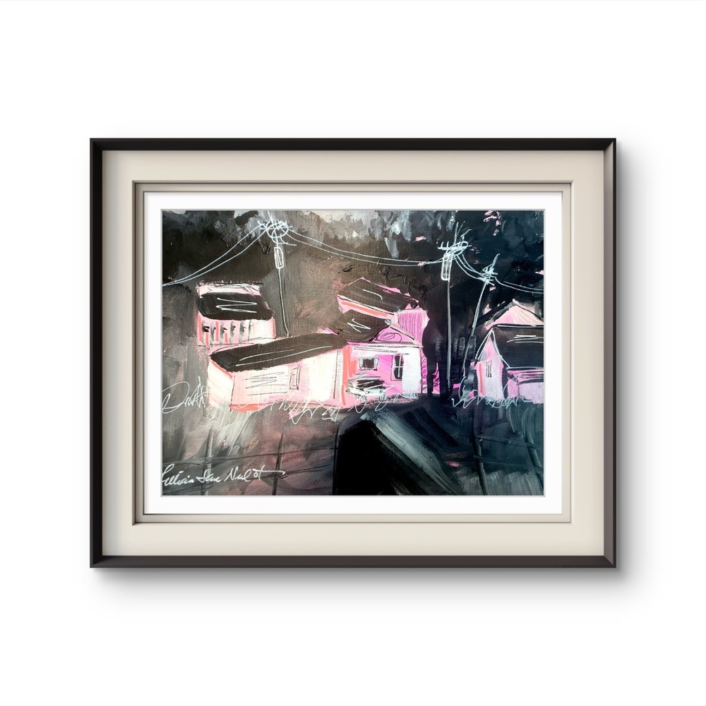 Abstract Urban 9″x12″Original Acrylic Paper Expressionism Home Decor Art