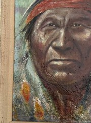 CHIEF FURBAY PORTRAIT PAINTING NATIVE AMERICAN INDIAN TRIBAL ART IMPRESSIONIST
