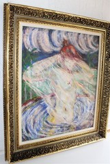 CARLOS ENRIQUEZ 1900-1957 OIL PAINTING ON CANVAS SIGNED 1953 CUBAN MASTER ARTIST