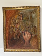 Mid Century Painting Modernism Surrealism Beaudoin Art Studio Class Exhibition