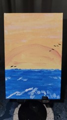 AEOC Acrylic MINATURE PAINTING 2.5 in x 3.5 in on canvas