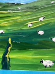 Landscape , 4/6 Hand Painted On Paper, Acrylic