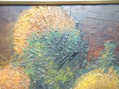 1955 Impressionist Still Life Oil Painting Sunflowers Signed and Dated 18″ X 24″