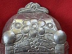 Mexican Folk Art Fabulous Virgin Of Guadalupe Tin & Glass Shrine From Oaxaca