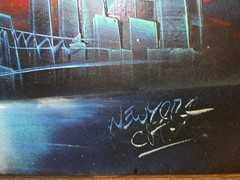 NYC Spray Paint Art – Patriotic New York City Scene – 16″x20″ Painting