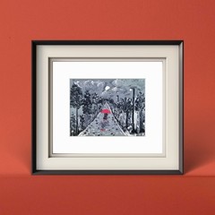 A Walk In The Rain Original Series 1 Of 6 Modern Art Acrylic Signed By Artist.