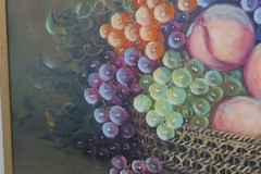 Vintage Oil on Board Painting Signed Iolanda Rizzo 16″ x 20″ Fruit Grape Framed