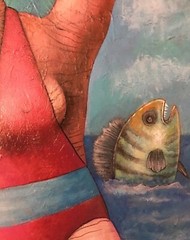 Elephant Lady Tourist Naples Florida Original Acrylic Painting 30×40 In Jocelyn