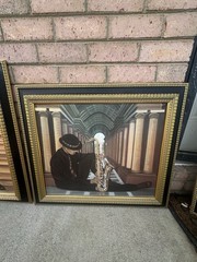 Large June Marie Jazz Art Prints “Stairway To The Blues” & “Man With A Sax” Set