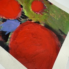 Original Abstract Art Painting on Heavy Paper Colorful Acrylic Signed 9×11.75 A