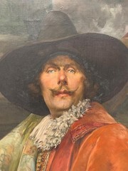 Alex de Andreis (1880-1929) Oil Painting Large Cavalier Portrait c 1920s