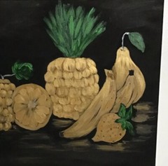 Acrylic Painting of Golden Fruits On Canvas Original 16”x20” Painting Home Decor