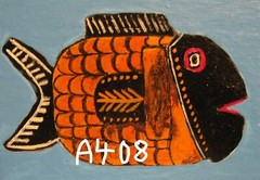 A1238 ORIGINAL ACRYLIC ACEO PAINTING BY LJH „PUFFER FISH“