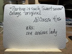 ACEO, Signed, Romeo And Juliet Collage Watercolor Artist; one anxious Lady