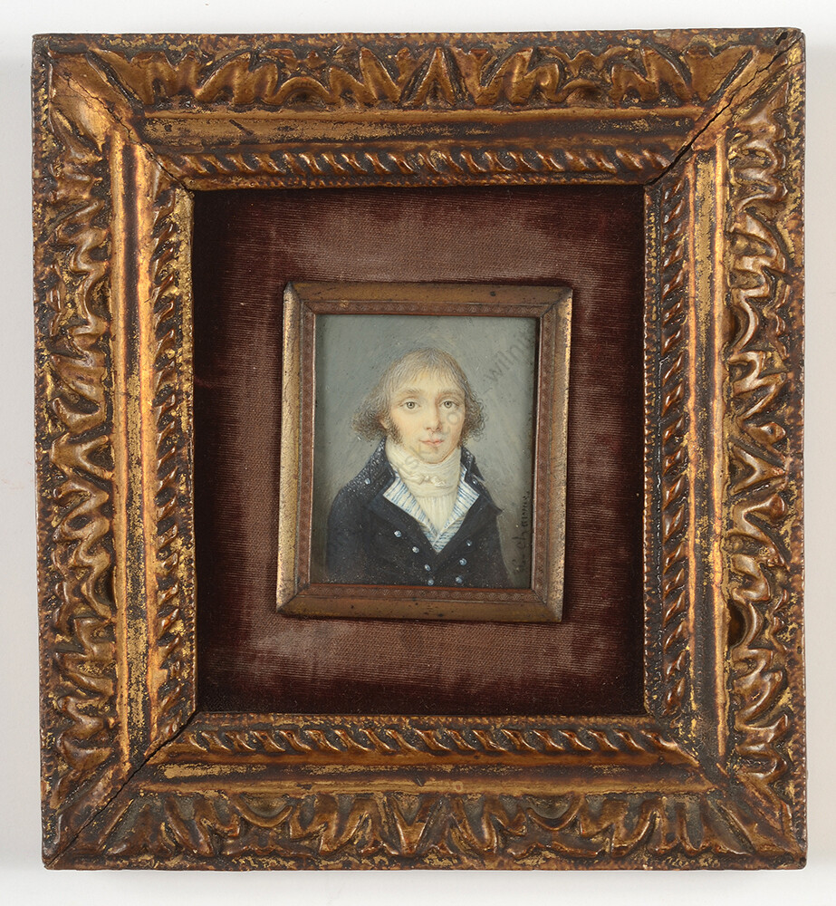 L. Charme (fl. 1770/90) „Portrait of a young man“, miniature, 1785/90