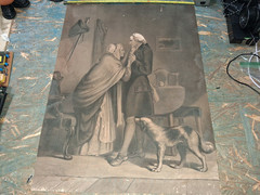 EXACT 18×24 VINTAGE PAINTING-STAINS-RIPPED-TORN-WORN-HOLES-SEE ALL