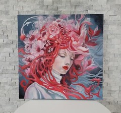 Original Oil/Gallery 1.5 in wrap canvas painting* 18 x 18 in*THE FLOW* signed