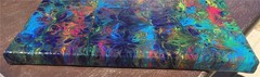 Rainbow Flowers 10X10″ Acrylic Pour Abstract Painting Canvas Orig Fluid Art