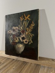 1935 Japanese Antique Flower Still Life Oil Painting Antique Art Decro