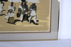 Clyde Burnette Mid Century „The Long Walk“ 27/28 Serigraph Hand Painted Signed