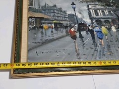 Original Painting On Canvas Post-Impressionist Framed, Matted Signed 24×32 OOAK