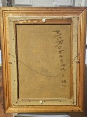 🔥ANTIQUE OIL PAINTING AUTHENTIC CANVAS NUDE PORTRAIT VINTAGE 1951 SIGNED 29×23