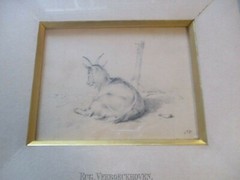 ANTIQUE 19TH CENTURY DRAWING Eugene Verboeckhoven OLD MASTER BELGIAN PORTRAIT
