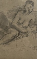 Raphael Soyer, Born 1899 Borisoglebsk,Russia,Died 1987 NewYork, “Reclining Girl”