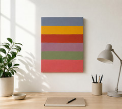 abstract colorblock horizontal painting canvas Acrylic Handmade 11×14 Inches