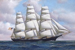 Sailboat Nautical Sailing Oil painting Wall art Giclee Printed on Canvas P150