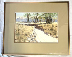 Alf Dunn Listed Artist Smithsonian Original Watercolor Landscape Idaho Stream