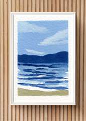 ACEO/ ATC Blue Water Sea Seascape Watercolor OOAK Original Art SaraClaireArt