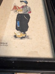 Vintage Volendam Holland Boy Girl Art Paintings Framed Wall Decor
