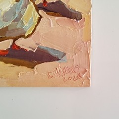 Ducks Gooses Painting Original Oil Artwork Semi Abstract Modern Small Wall Art