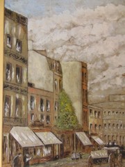 1910s Watercolor Gouache PLYMOUTH DEVON UK STREET SCENE Signed LOT Theatre Royal